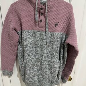 Hooey Quilted Mauve and Gray women’s hoodie
